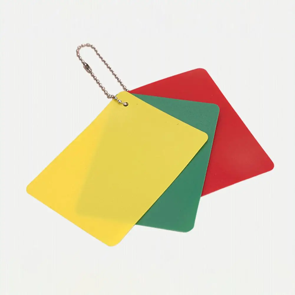 3 Pcs Soccer Referee Penalty Cards Set Green Red Yellow Cards Football Warning Ejection Delay Cards Referee Accessories
