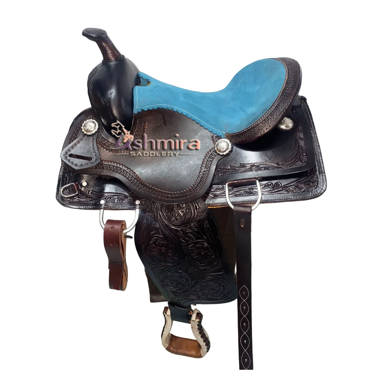 

Hand Tooled Western Barrel High Quality Leather Saddle Tack Set 10-18 Inch, Horse Racing Saddle, Custom For Horse Rider With Set