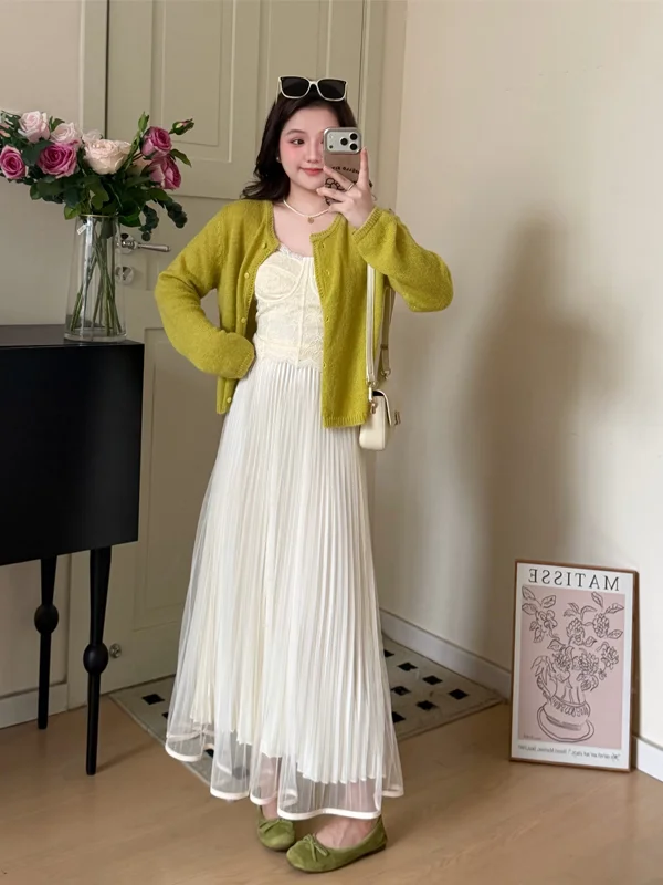 

Ретро-юбка в корейском стиле с высокой талией из атласа с решетчатым узором, дышащая, легкая, летняя мода для женщин