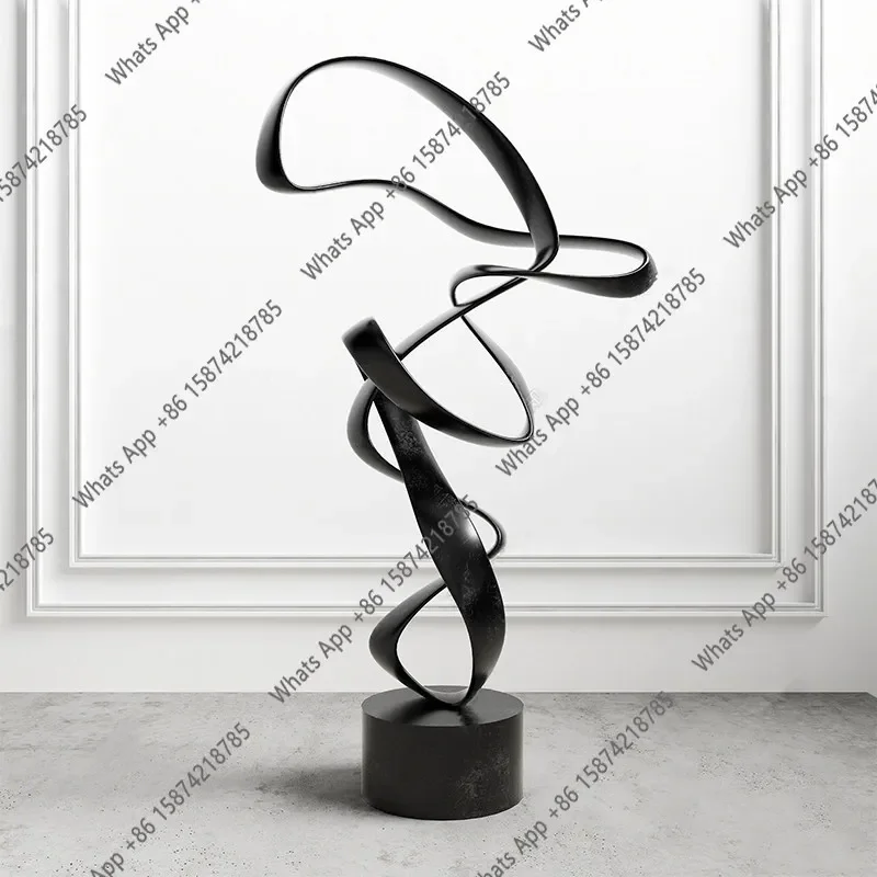 N67 Modern light luxury wrought iron abstract sculpture ornament model room sales office hotel lobby entrance soft decoration