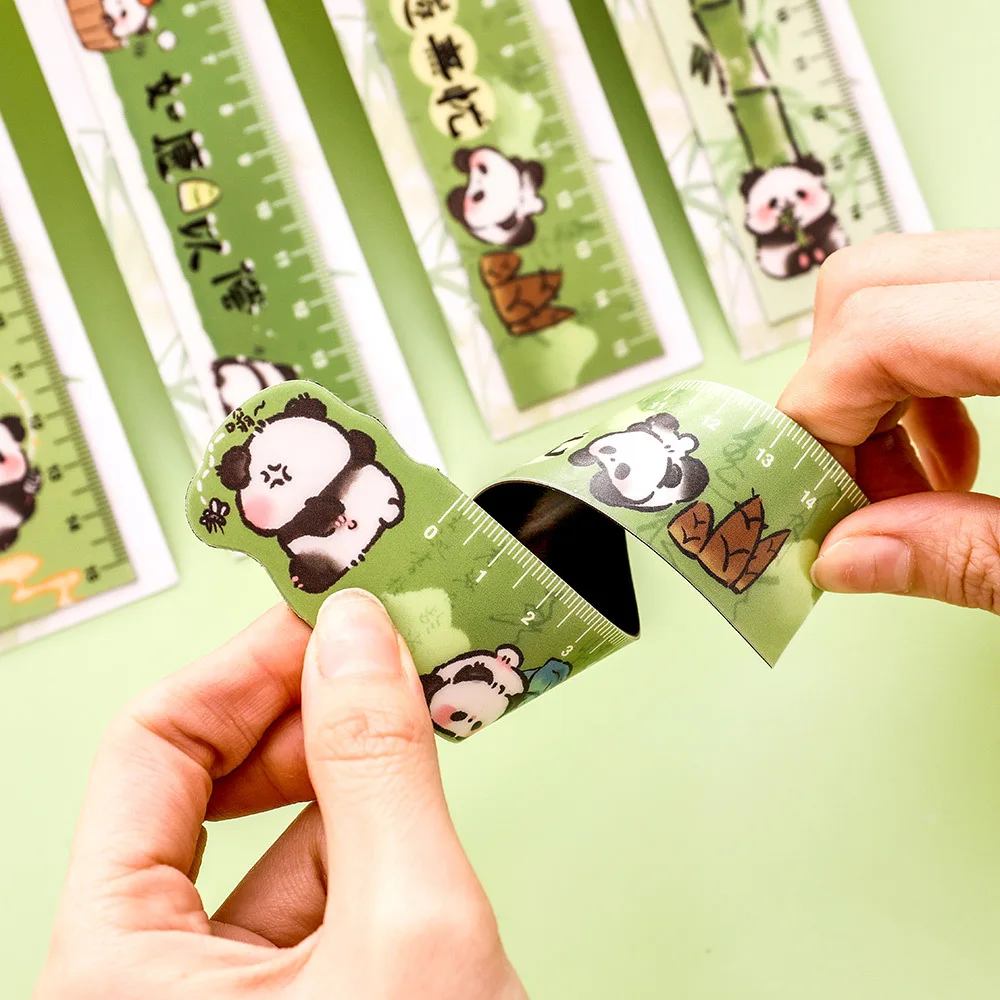 لطيف الباندا المغناطيسي المرجعية حاكم طالب الإبداعية مرنة حاكم 15 سنتيمتر الكرتون الأرنب الدب كابيبارا المغناطيسي مسطرة مستقيمة