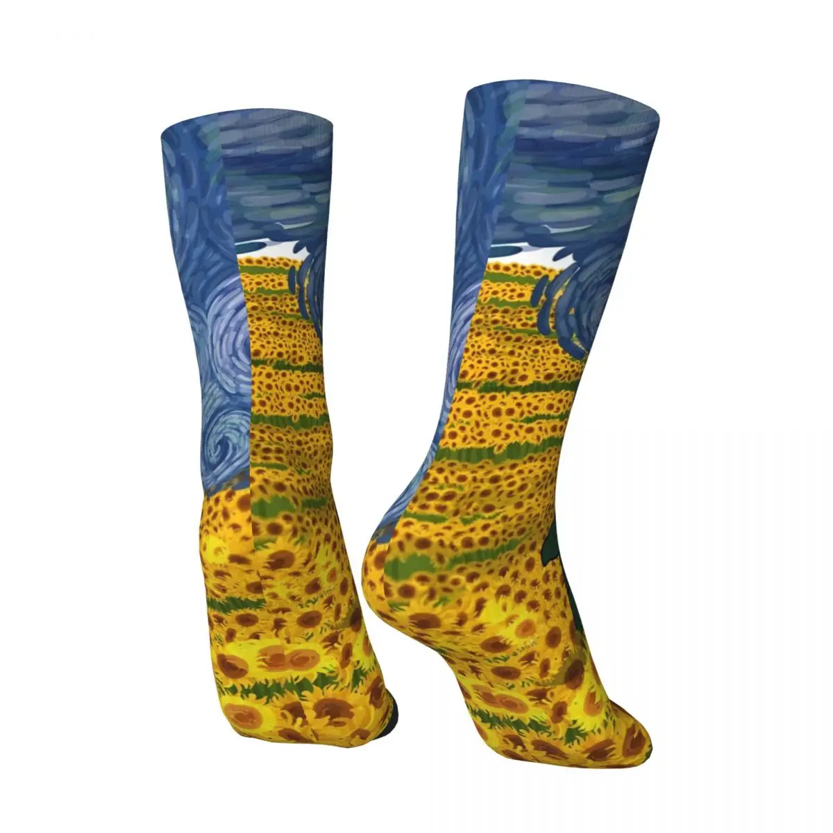 Van Gogh Socken Sonnenblumen Freizeit Strümpfe Herren bequeme Outdoor-Socken Winter Design Anti-Schweiß-Socken