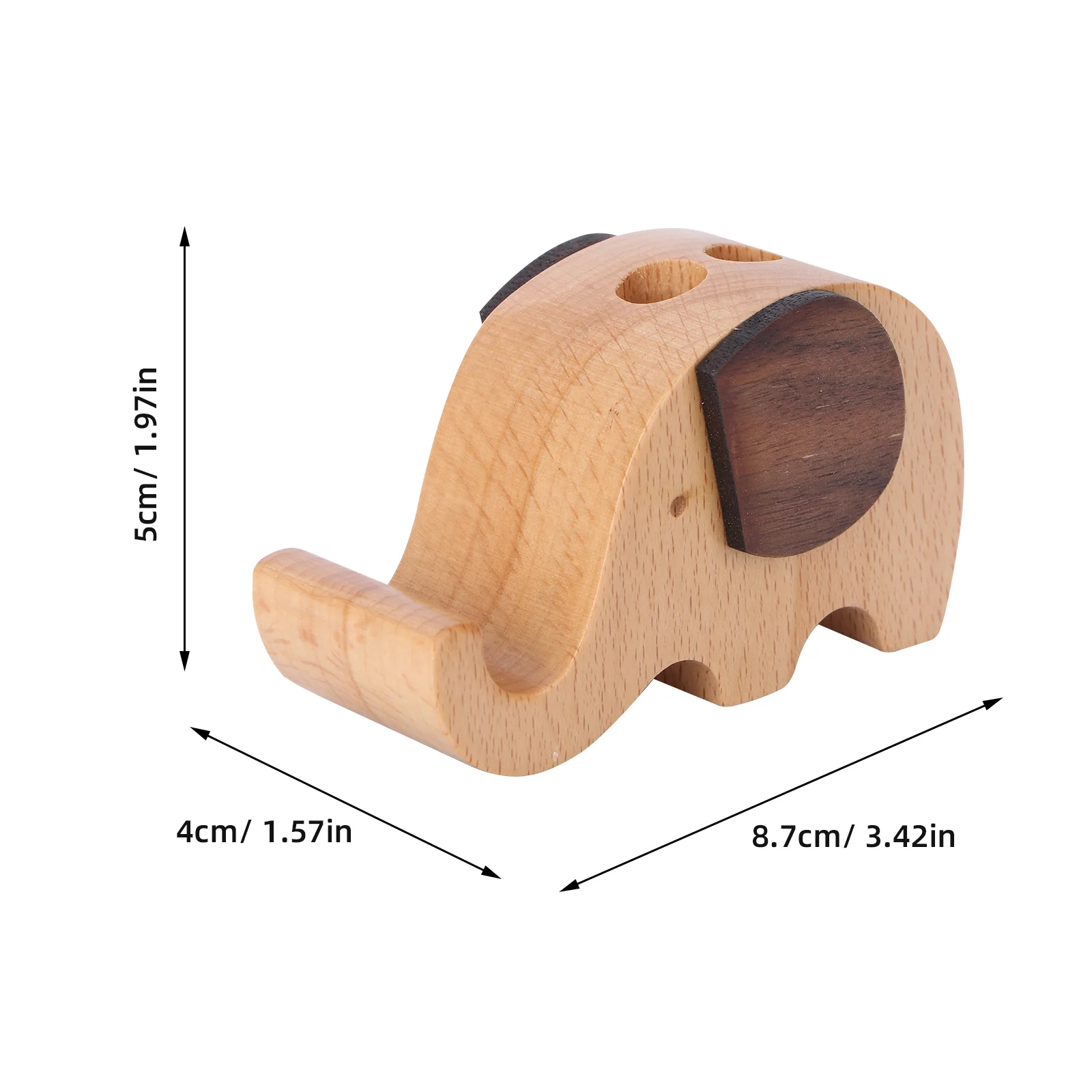 Cellphone Stand Elephant Pen Organizer Bracket Wooden Child Stuffed Animal Holder