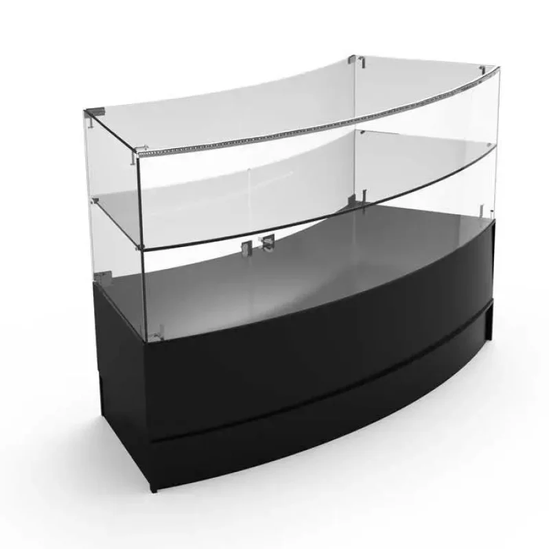 custom.High Quality 10*10 Feet Luxury Glass Kiosk Counter Display Fixture Shopping Mall Modern Design with Circular-Shape
