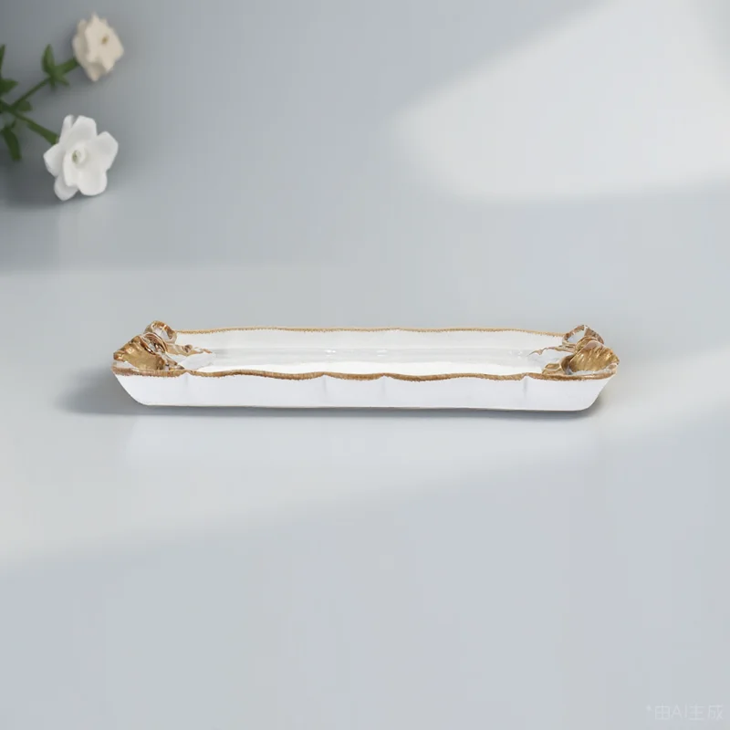 

Vintage Style Resin Serving Fruit Plate Decorative For Home Coffee Table Tea Party Bowknot Design Fruit Dessert Platter Resin