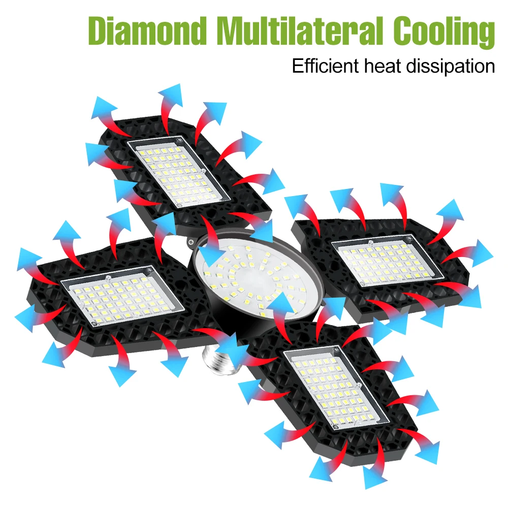 مصباح إضاءة ليد للمرآب ، أضواء كاشفة قابلة للتشوه ، إضاءة منزلية ، مستودعات ، ورشة عمل ، بارد ، دافئ ، أبيض ، E27 ، V ، E26 ، ma V ، #5