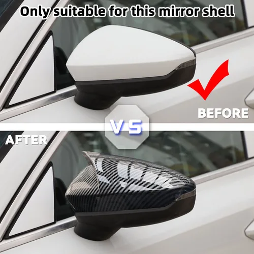 Imagen 2 del producto Par de cubiertas de espejo retrovisor lateral para Audi A3 S3 RS3 8Y 2021-2024, tapa de espejo retrovisor lateral, accesorios para coche