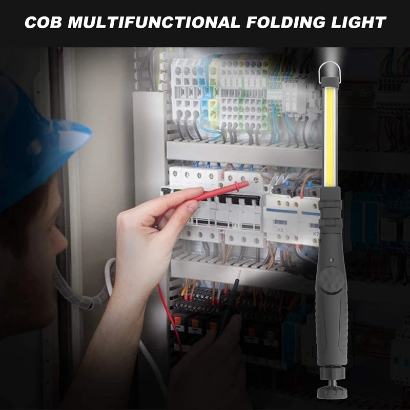충전식 LED 작업등, 700 루멘 COB 작업등, 마그네틱 작업등, 전원 용량 표시기 및 USB 케이블