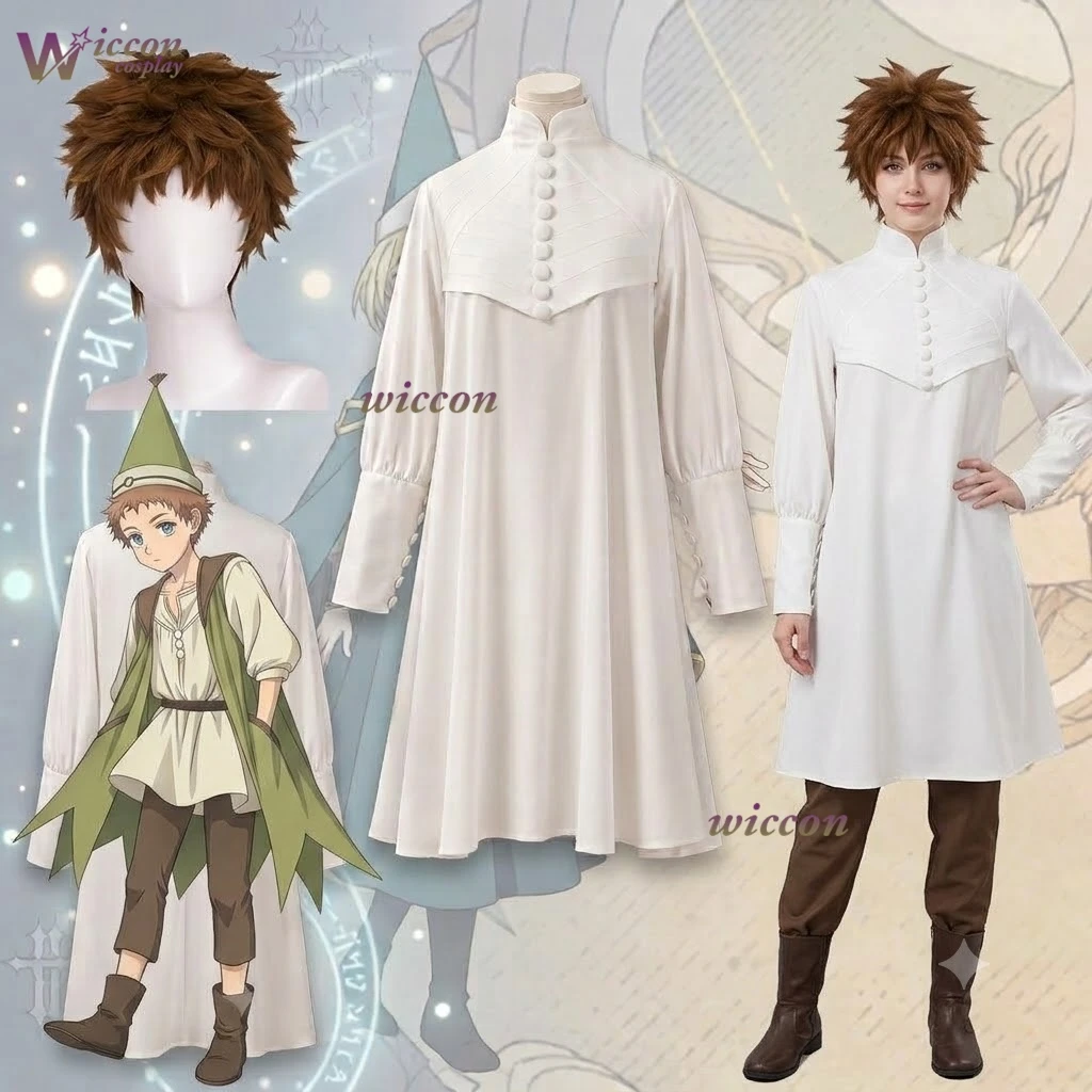 Perruque courte et moelleuse orange YesOk Witch Hat Atelier Tartah avec accessoire doux argenté naturel pour Halloween, événement de convention anime