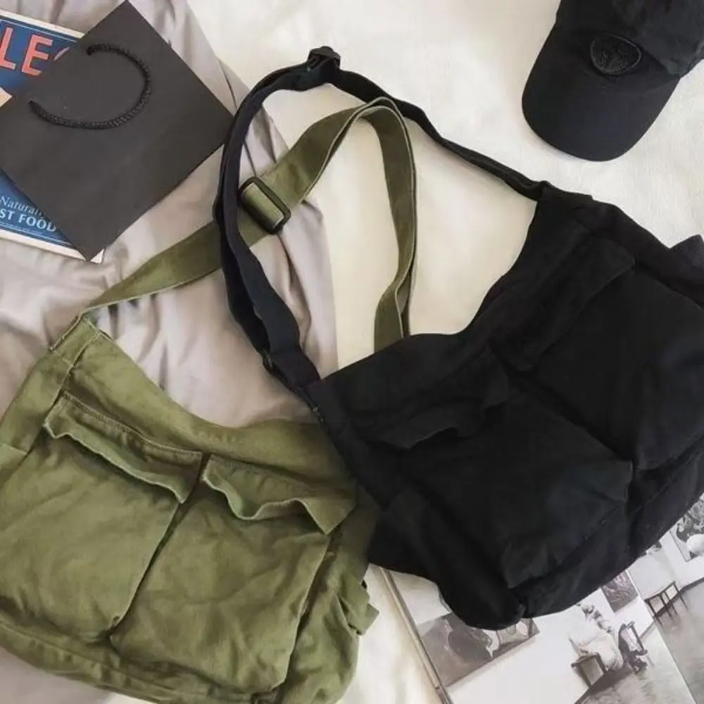 

Модные винтажные холщовые сумки через плечо в стиле Харадзюку, вместительные подростковые сумки-мессенджеры, сумки-тоут, сумки кросс-боди для студентов