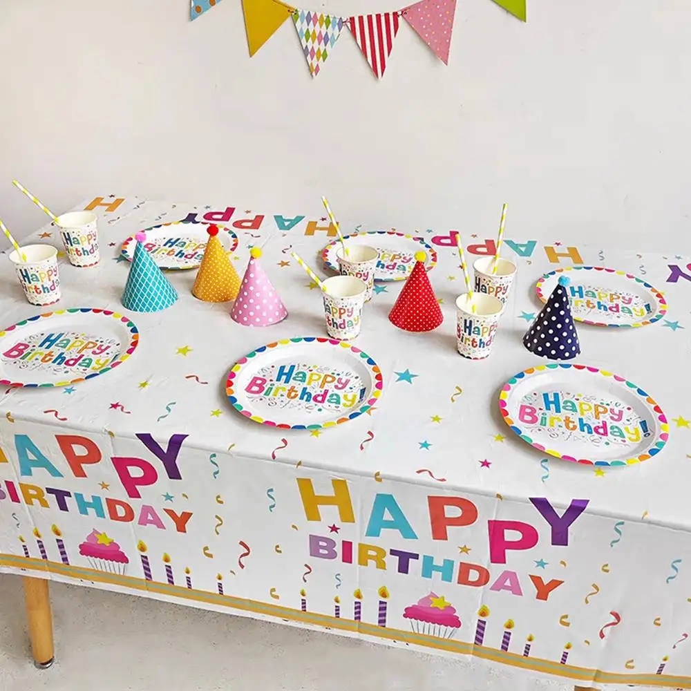 

Waterproof Disposable Tablecloths Oil Proof PE Table Cloths Birthday Children's Cartoon Waterproof Tablecloths Party Decorations