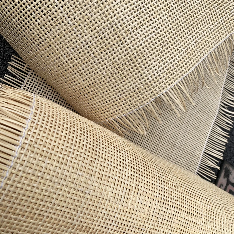 50/55CM Wide 2.6-3.8 Meters Checkered Natural Rattan Cane Webbing Roll Real Rattan Sheets For Diy Furniture Material Accessories