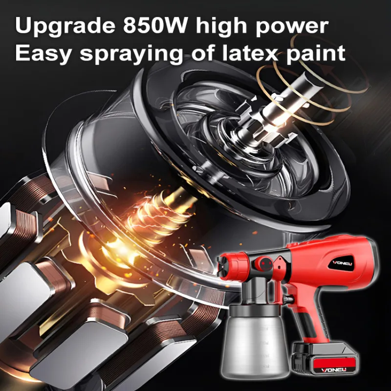 Rechargeable small plugin electric spray gun lithium electric latex paint Compact rechargeable lithium electric paint spray gun