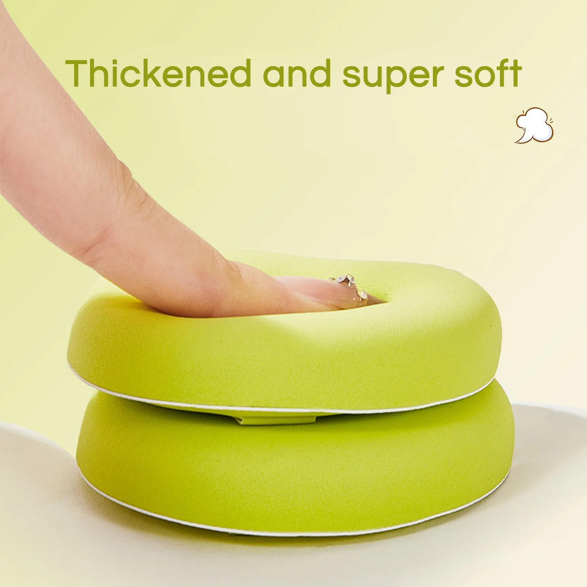 GECOMO 2 pièces bouffantes de poudre de guimauve en forme de mangue humide et sec double usage éponge de maquillage douce et respectueuse de la peau