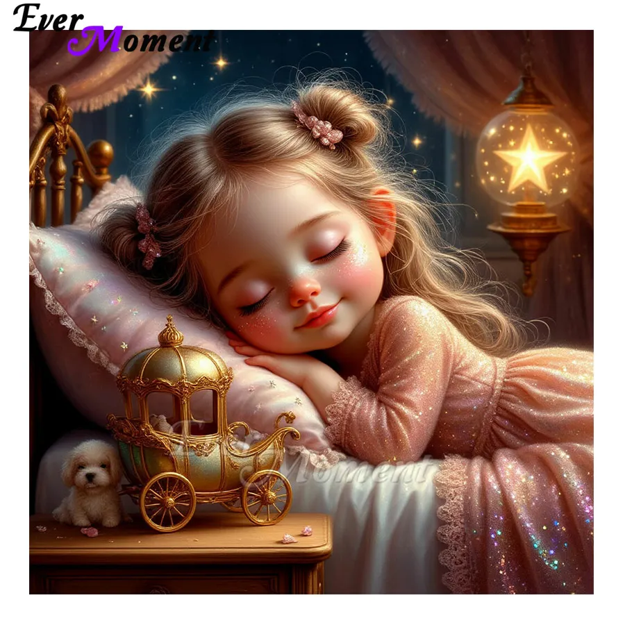 

Милая Спящая Девушка Алмазная Картина Ever Moment AB Кристалл Фея Пыль Алмазный Художественный Домашний Декор для Стены ASF3027