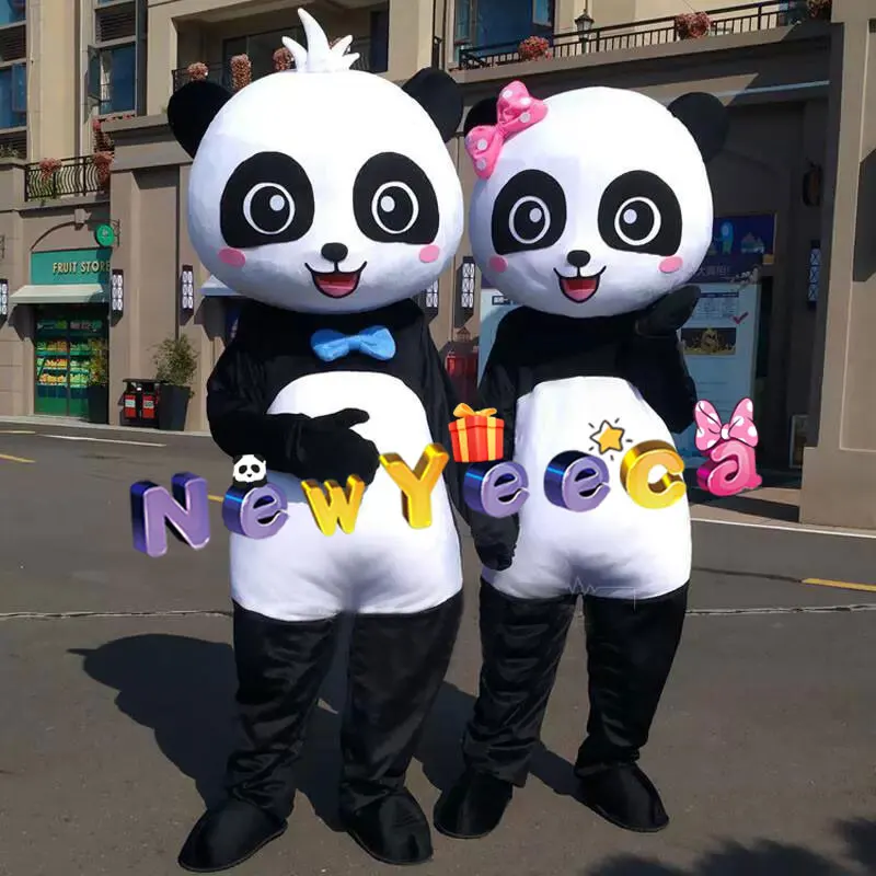 

NewYeeca New Cute Panda Boy and Girl Mascot Costume Cartoon Doll Adult Costume Holiday Cosplay Lovely Panda Dress Up