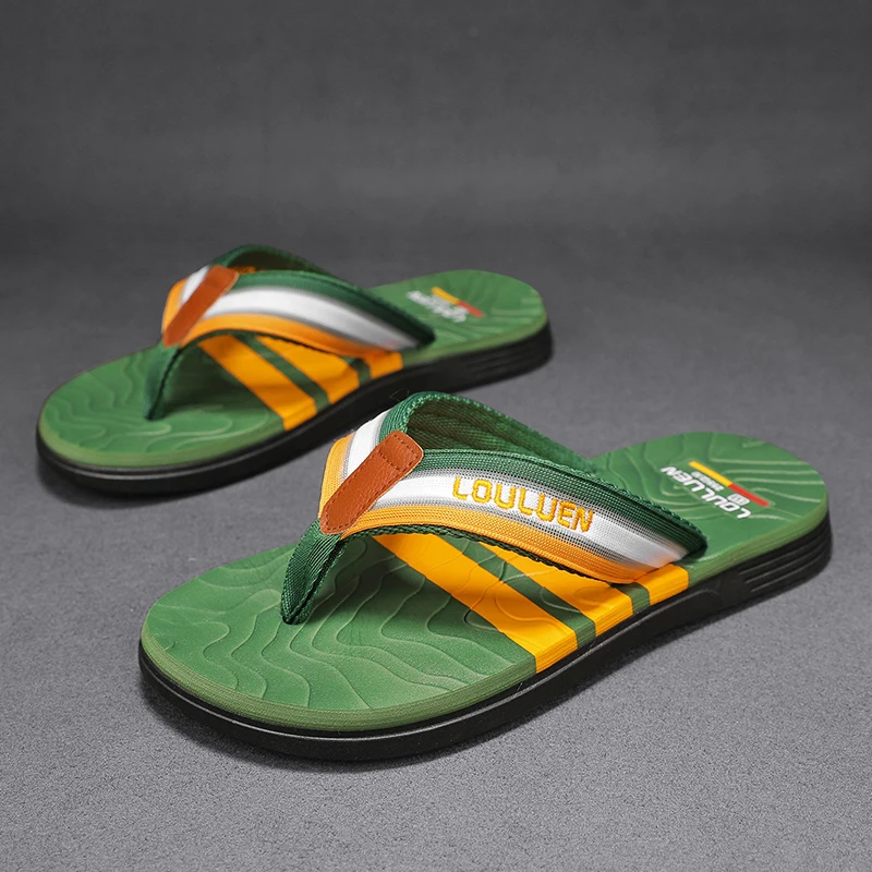 

YRZL Men Beach Sandals 2025 Summer Flip Flops Lightweight Slides for Men Comfortable Anti Skid Soft Sole Slippers Casual Shoes
