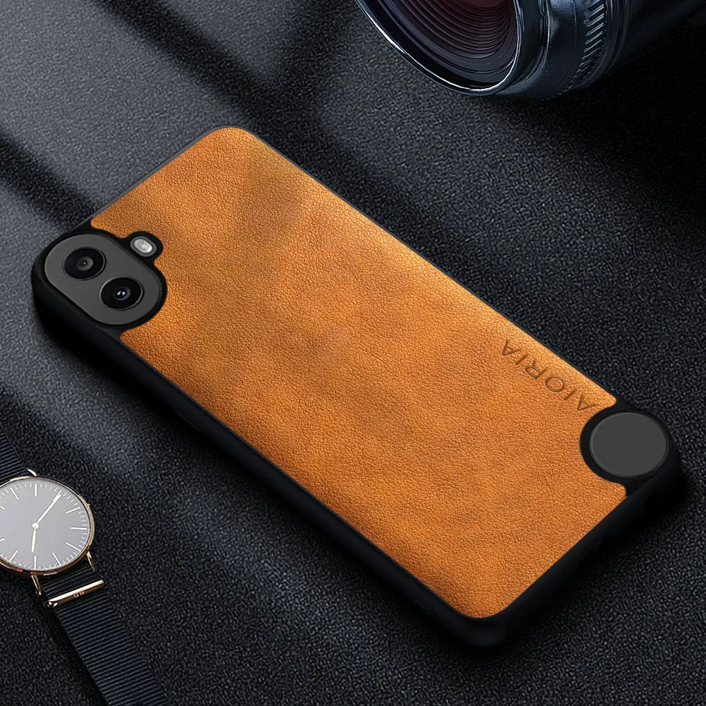 Роскошный кожаный чехол премиум-класса для телефона Nothing CMF Phone 1, однотонный чехол в деловом стиле в стиле ретро