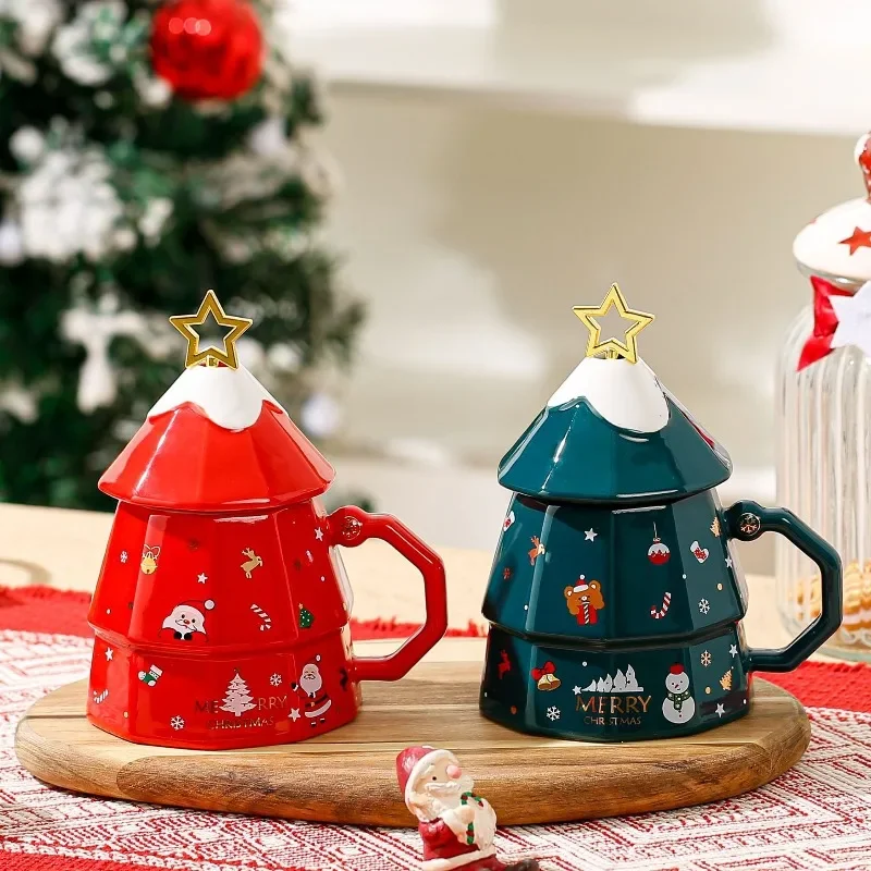 Christmas Santa Claus Mug Creative Ceramic Coffee Cup Holiday Souvenir Business Activity Gift Home Daily Drinking Vessel