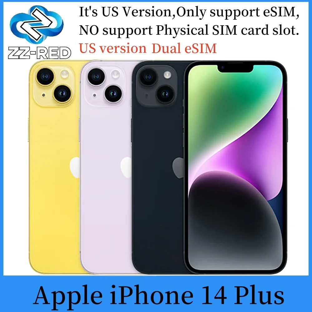 Apple iPhone 14 Plus 6,7 "5G versión estadounidense Dual eSIM 14plus NFC A15 OLED Face ID 6GB RAM 128/256GB ROM teléfono móvil Original desbloqueado