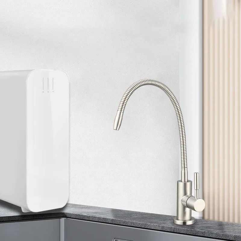 Universal Gooseneck Kitchen Faucet Filter Accessories 304 Stainless Steel Water Purifier 360 ° Rotation Sink Fixture Home