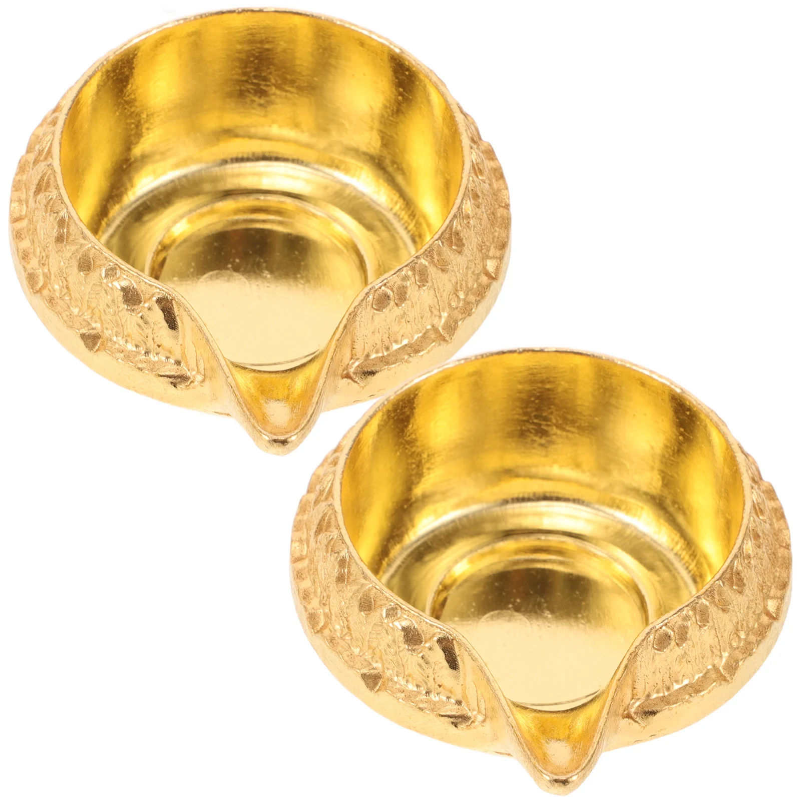 

2Pcs Lotus Holder Reusable Oil Lamp for Home Decor Temple Ceremony Diwali Pooja Items Vintage Alloy Butter Lamp