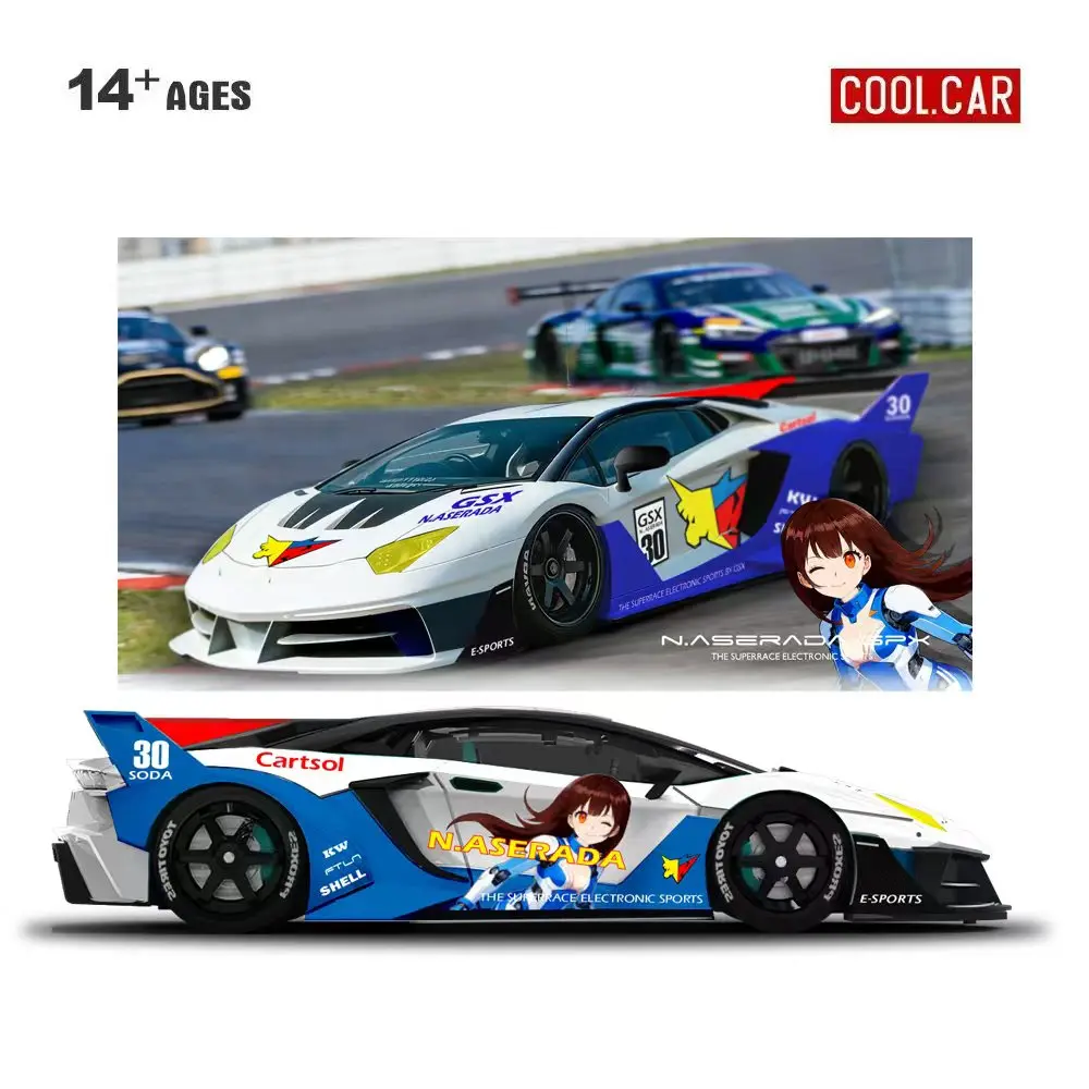 Cool Car 1:64 GTEVO Superrace Electronic Sports Painting Simulation Alloy Car Model for Collection&Display&Gift