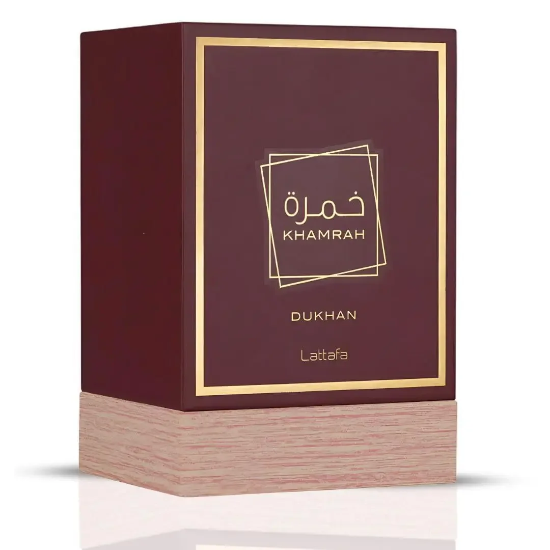 عطر Khamrah Dukhan من Lattafa للجنسين EDP 3.3 / 3.4 أونصة جديد في صندوق رائحة زهور تدوم طويلاً أفضل هدية