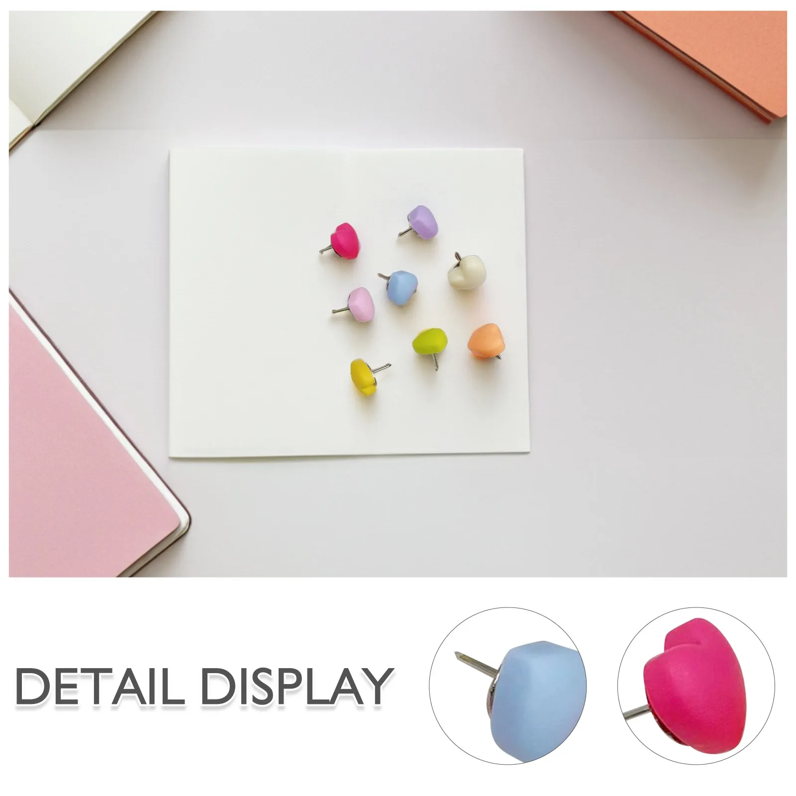 20 Pcs Macaron Color Thumbtack Colorful Push Pins Cute Heart Pushpins Badge Mini Charms Assorted Thumbtacks