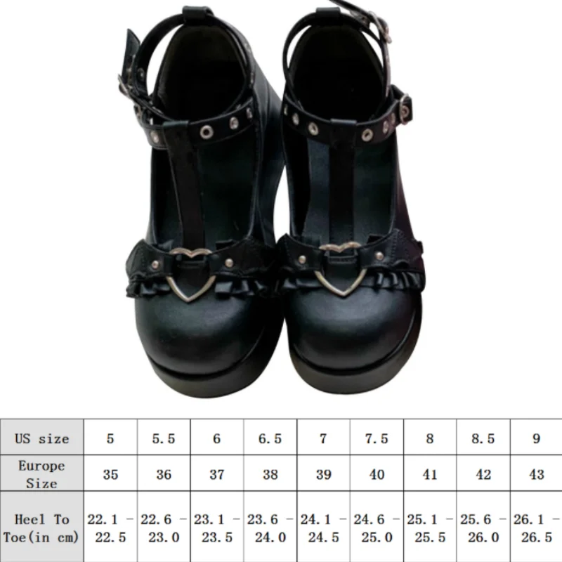 2024 Brand Girls Platform Wedges Angel Bat Marry Janes Pumps Buckle Women\'s Pumps New INS Cosplay Lolita Japanese Shoes Woman