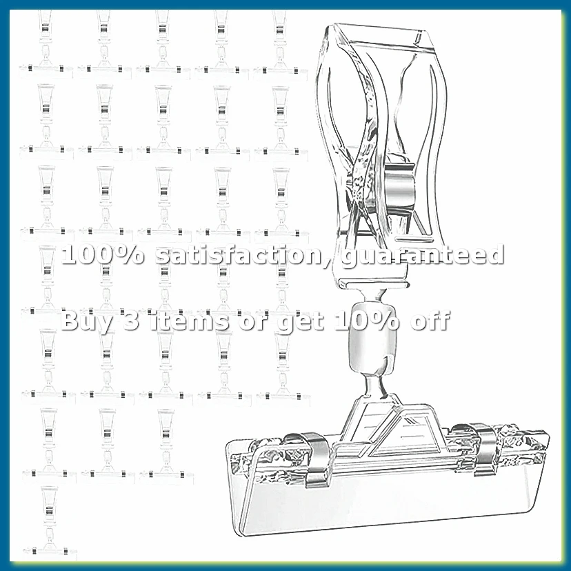 30 Pcs Label Holders Sign Clip, Plastic Clear Rotatable Sign Clips, Merchandise Sign Display Clip, Price Tag Clamp-AD33