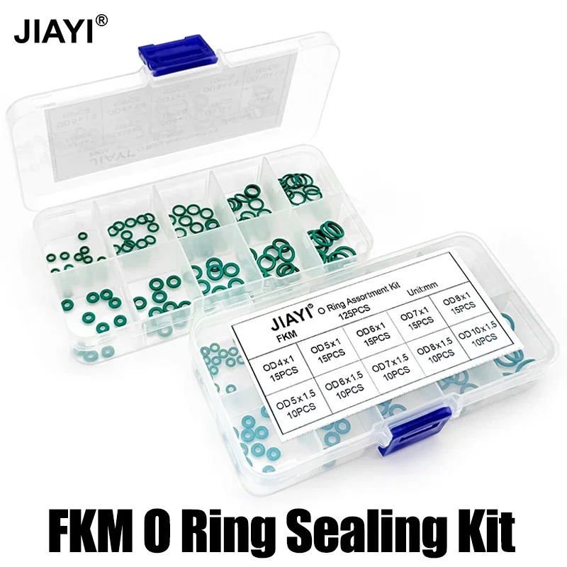 FKM Rubber O Ring Kit Green CS1/1.5mm High temperature wear resistance efficient seal For Auto mobile Hydraulic Pipeline