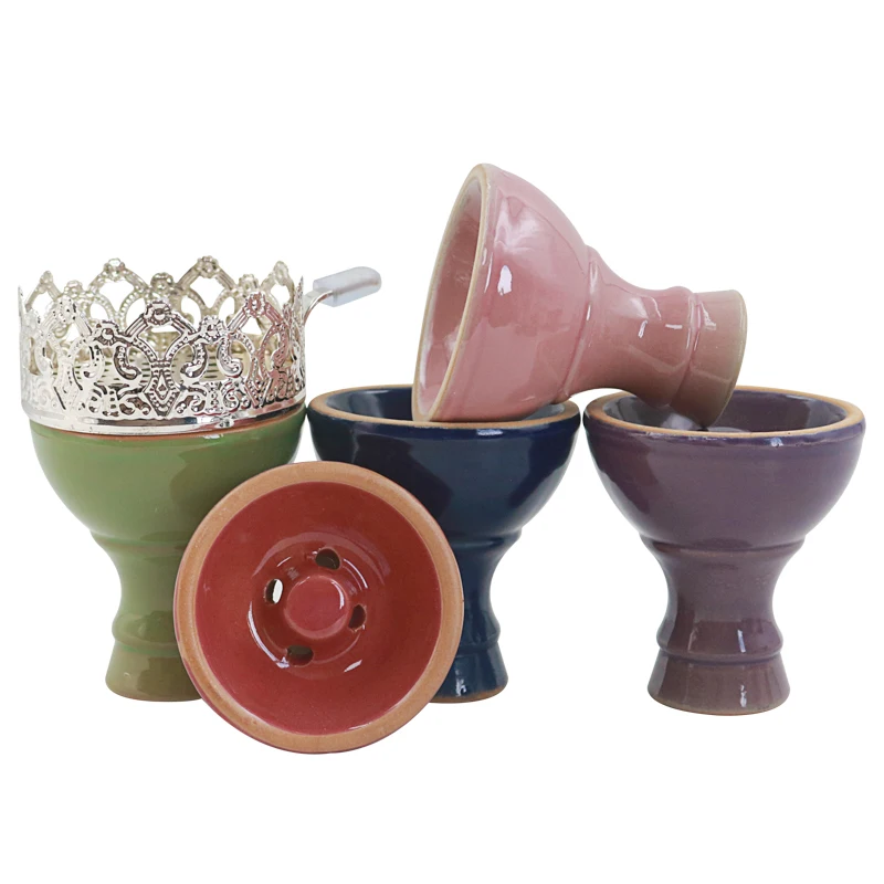 

Ceramic Hookah Head Bowl With Charcoal Holder Shisha Tobacco Screens Cachimba Chicha Smoking Accessories