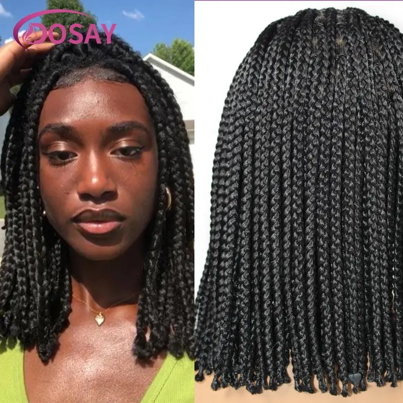 

Synthetic Short Bob Braided Wigs Knotless Full Lace Frontal Wig Box Braided Wigs For Black Women Knotless Lace Front Wig 10 Inch