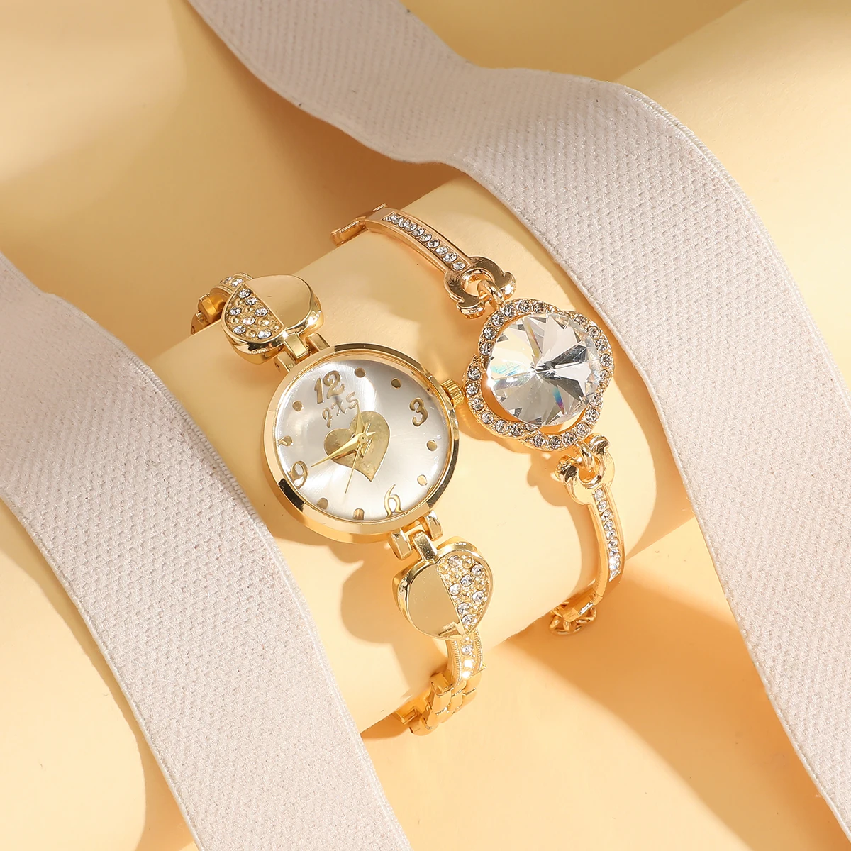 أزياء الماس المحبة القلب القرص الصلب الفرقة المرأة كوارتز ساعة مجوهرات مجموعة 12 قطعة مجموعة لعطلة هدية يوم #3