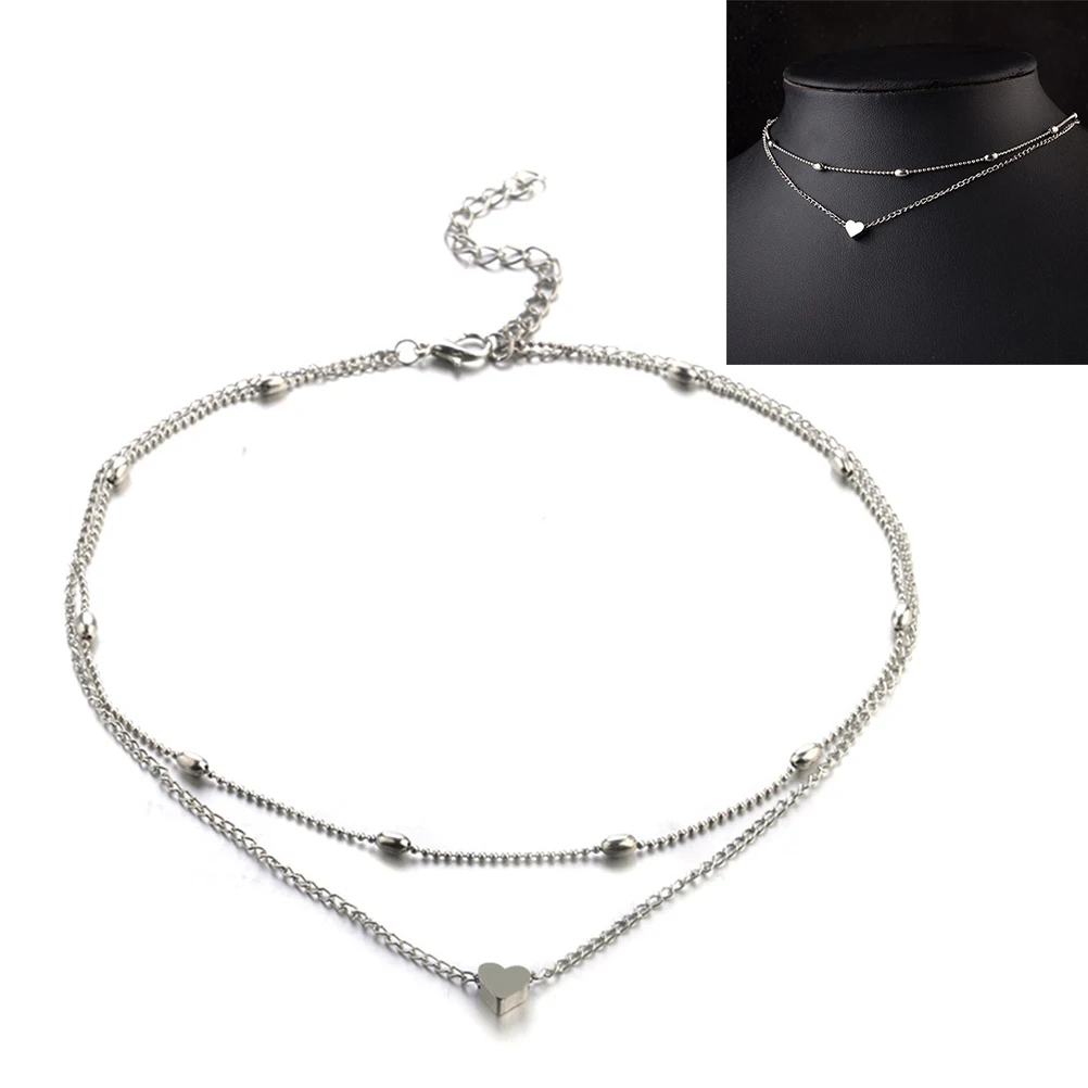 

Layered Choker Heart Pendant Multilayer Women Chain Pendant Necklace Choker Necklace Multilayer Necklaces Gifts