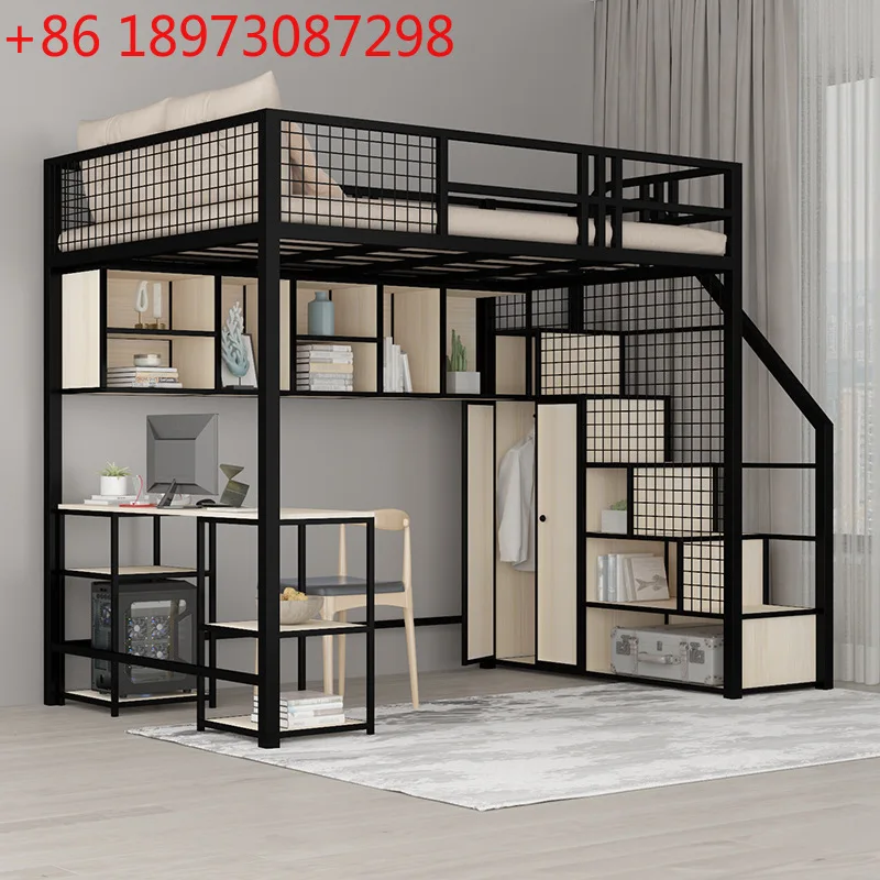 

Скандинавский дом, приподнятая маленькая квартира, спальня, утюг, креативная квартира, лофт-кровать под столом