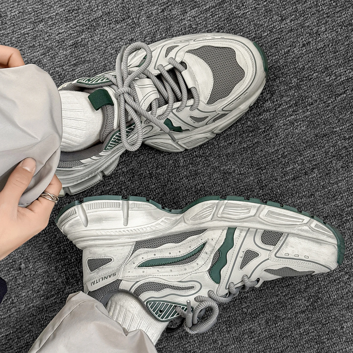 

Sanlitai Мужская обувь большого размера, новая очень широкая резиновая подошва, износостойкая, универсальная, красивая, удобная обувь для больших ног