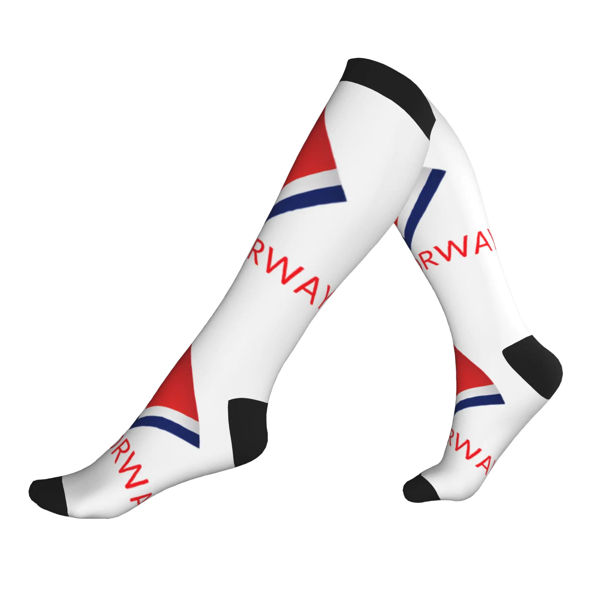 

Kawaii Norway Flag Socks Women Men Warm 3D Printing Norwegian Flag Sports Football Socks