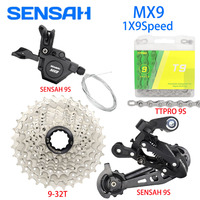 SENSAH MX9 1X9 9-speed transmission trigger kit+SUNSHINE 9V flywheel 11-25/28/32/36/40/42/50T+TTPRO 9V chain MTB bicycle parts