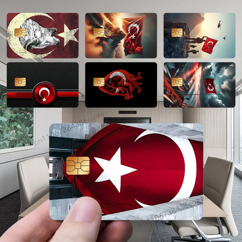 

Cool Flag Art Turkish PVC Sticker Film Tape Skin for Credit Debit Card For Credit Debit Card Small Large Chip
