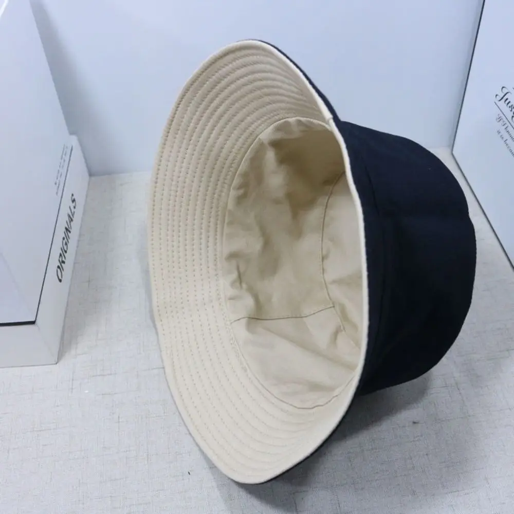 Spring Summer Double-Sided Bucket Hat Big Brim Foldable Beach Cap Sun Protection Portable Panama Hat Women Men