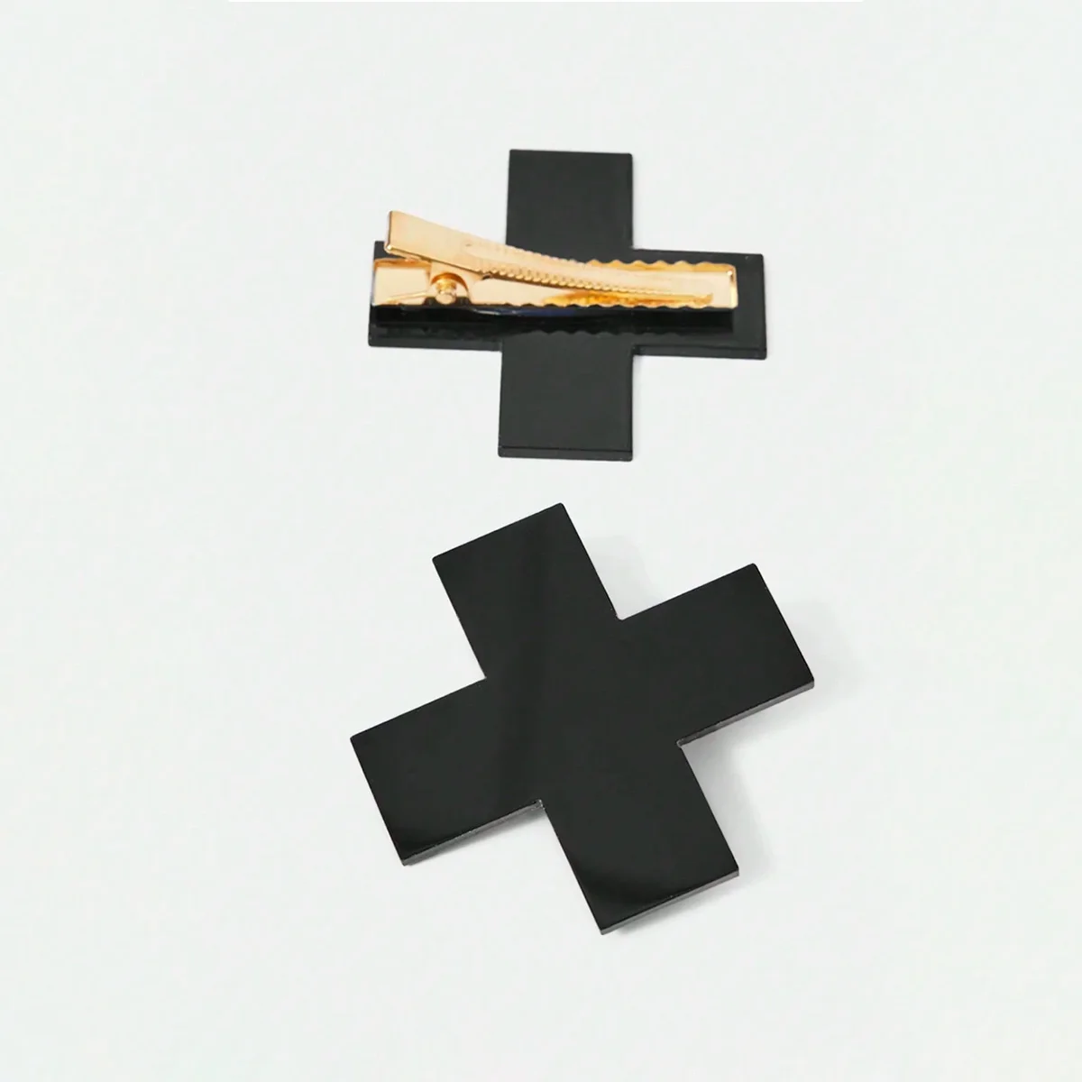 12 handgefertigte schwarze Haarspangen im Punk-Stil, Y2K Kreuz-geometrische Katzenpfoten-Horn-Elemente, Cartoon-Entenschnabel-Clips, BB-Clip-Haaraccessoire – Detail 3