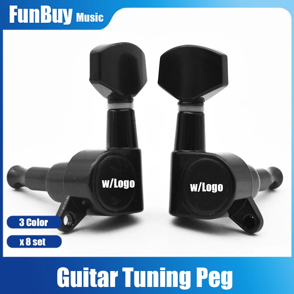 

8Set Guitar Tuning Pegs Tuner Machine Head DIY FD Logo Tuning Peg Machine Head Chrome-BLack-Gold