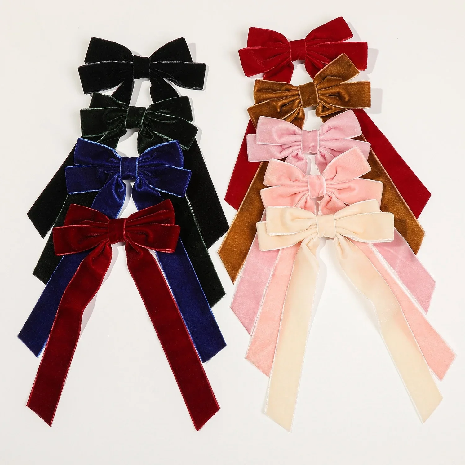 2 arten Samt Bowknot Haar Clips für Frauen Elegante Schweiß Doppel Bögen Lange Quaste Barrettes Haarnadel Styling Koreanische Zubehör