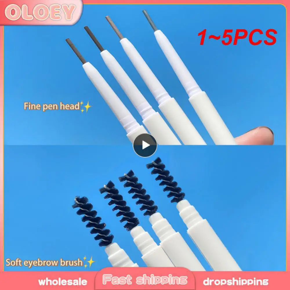 Lápis de sobrancelhas ultra fino, caneta líquida à prova de suor impermeável, maquiagem profissional dos olhos, duradoura, 0,01mm, 1 a 5 unidades