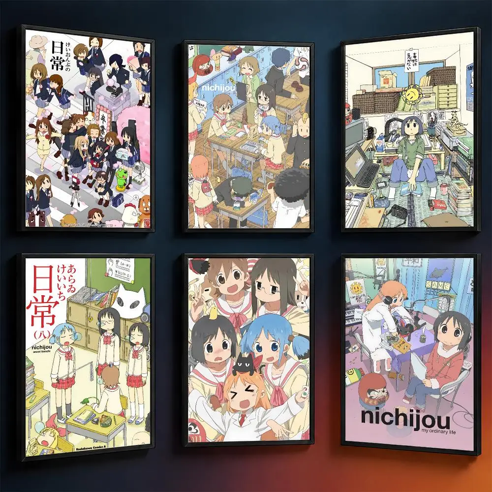 Anime Nichijou Mio Yuuko Comedy Poster Wall Art PP Waterproof HD Self Adhesive Modern Home Decor Living Room Apartment Gift