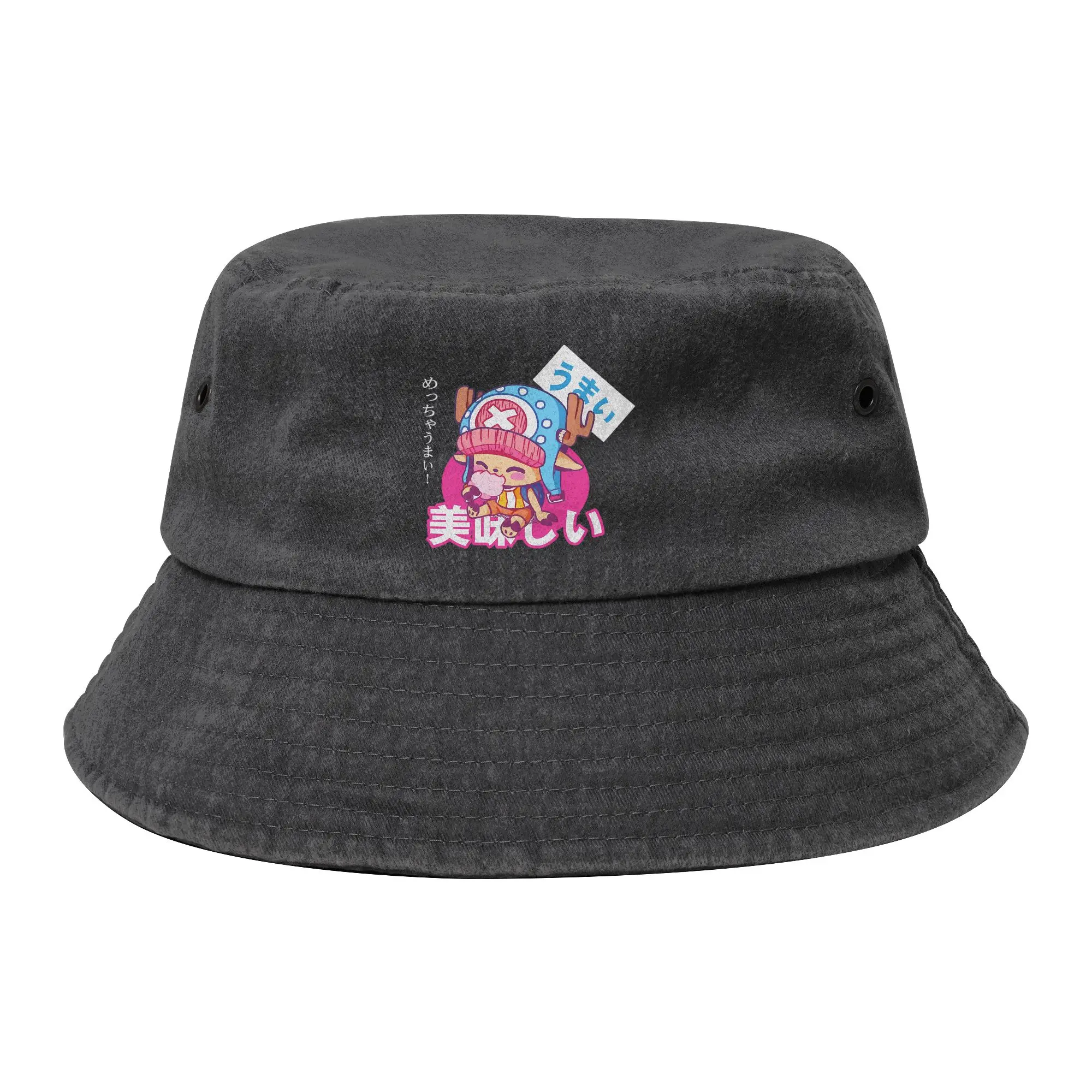 Unisex Distressed Washed Bucket Hats One Piece Kawaii Tony Tony Chopper Sport Fisherman Hats  Bob Hat Gift Idea