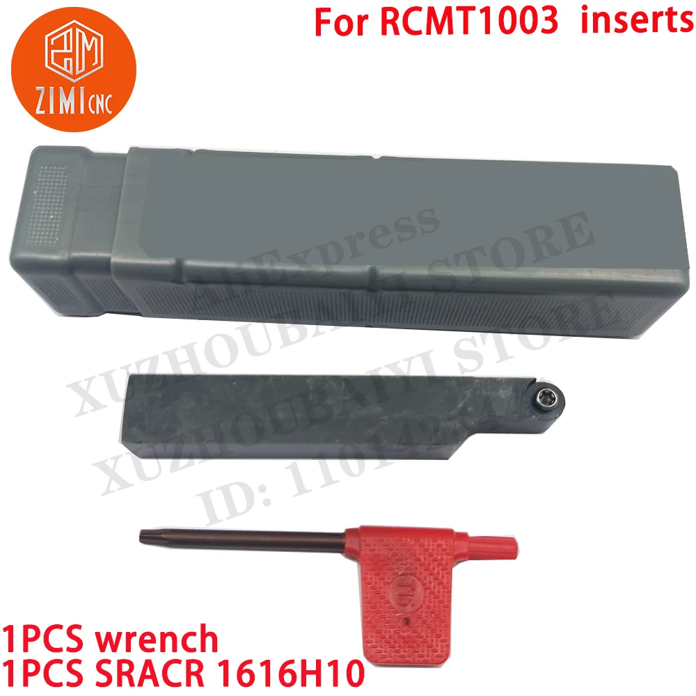 SRACR 1616H10 16x100mm 외부 선반 터닝 공구 홀더 RCMT1003 인서트용 CNC 도구 금속 선반 절단 도구 SRACR 1616H10