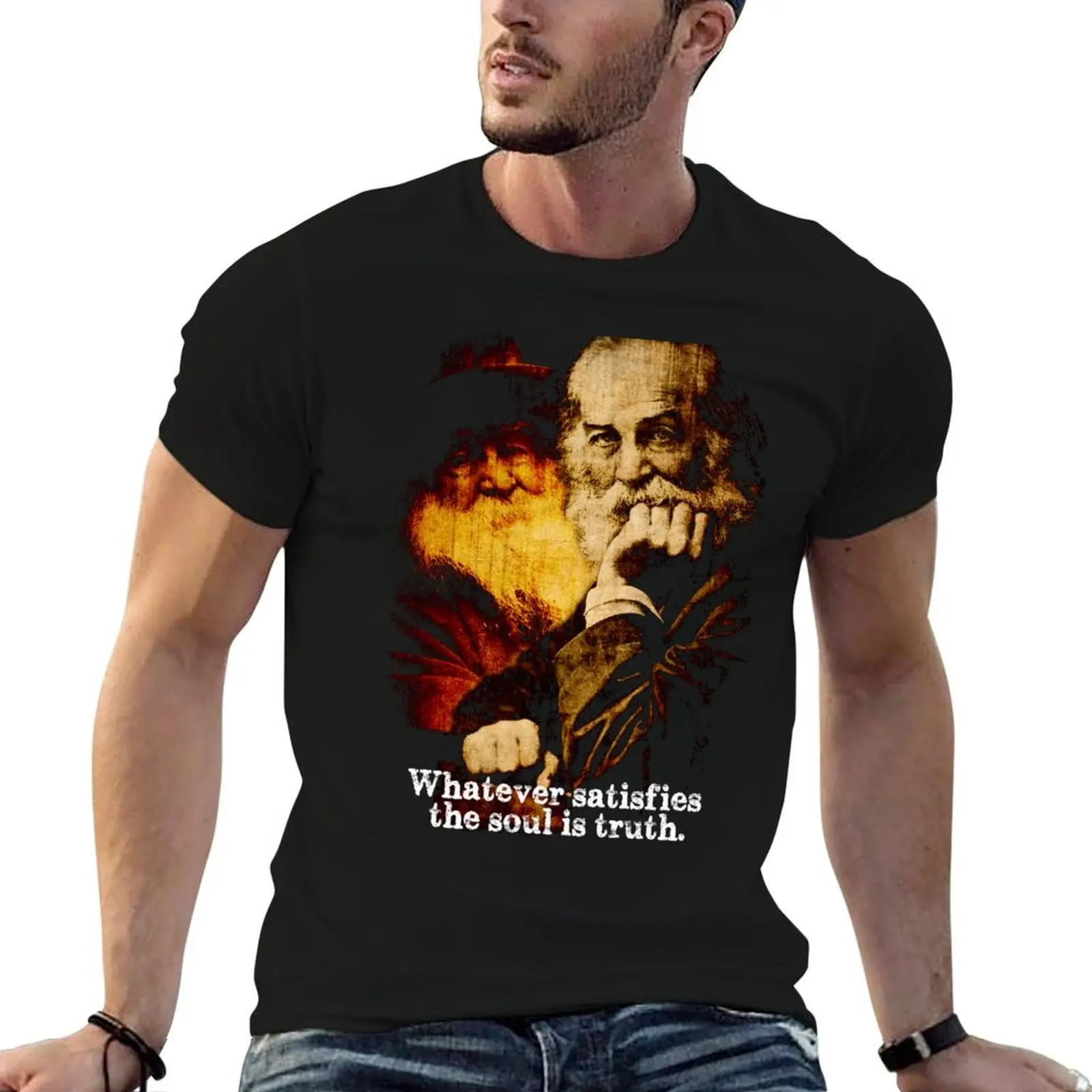 

Poet Walt Whitman funny t graphic t t for cotton prints for T-Shirt shirts man shirts American funny shirts man with